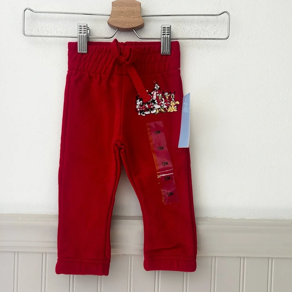 ⭐️ NEW Disney Baby 12 Months Red Christmas Matching Set
